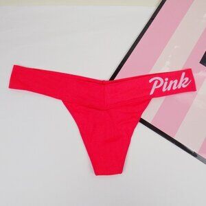 new! VS victoria's secret pink no show seamless thong bright red logo